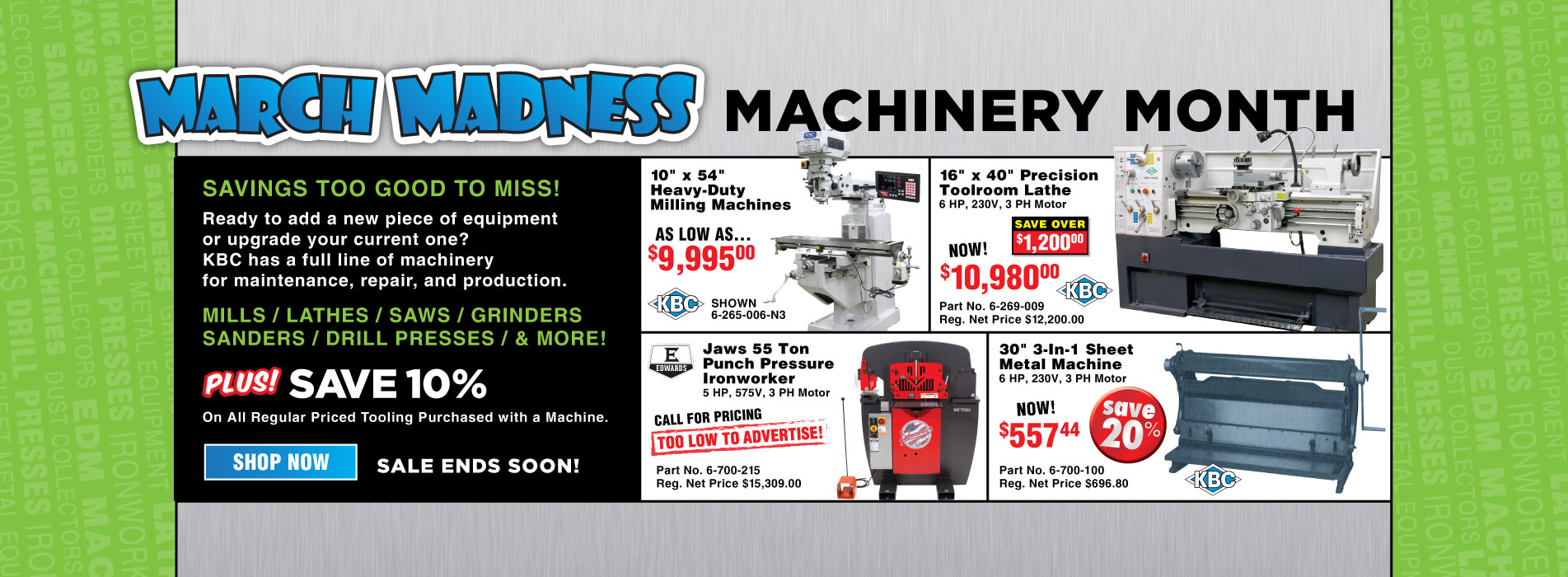 Machinery Madness: Unbeatable Deals on In-Stock Machines! Only this month: Grab your must-have machines at madness sale prices!