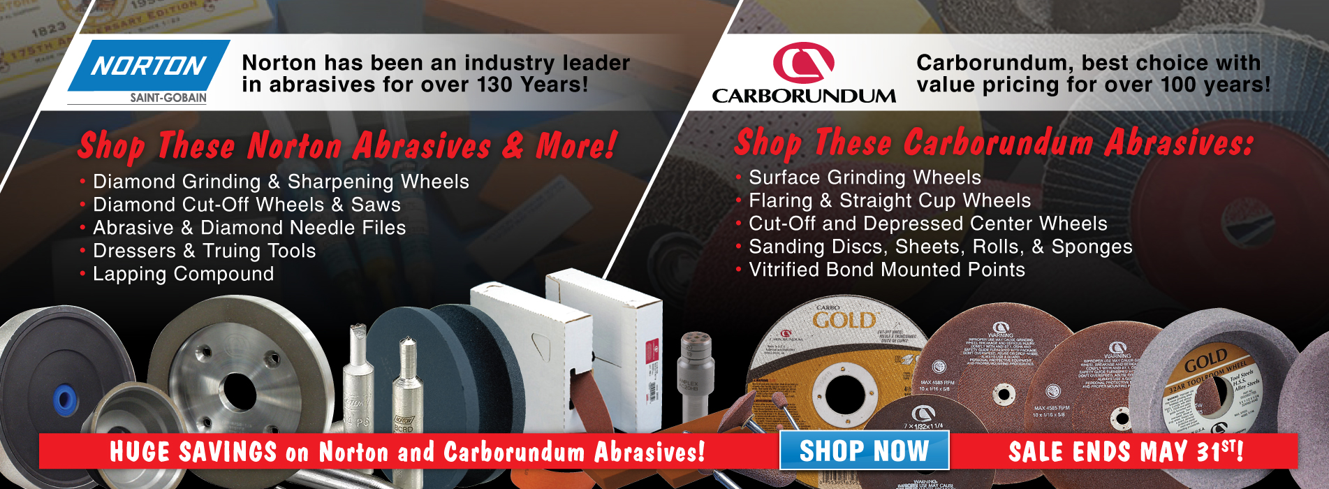 Save on Carborundum and Norton Abrasives