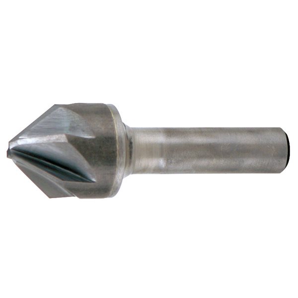AlTiN Coated Solid Carbide Tool 82° Included Angle 1/2 Shank Diameter 0.080 Tip Diameter 6 Flute 0.242 Length of Cut Micro 100 CS-500-082X Double End Countersink & Chamfer Tool 2.5 Overall Length