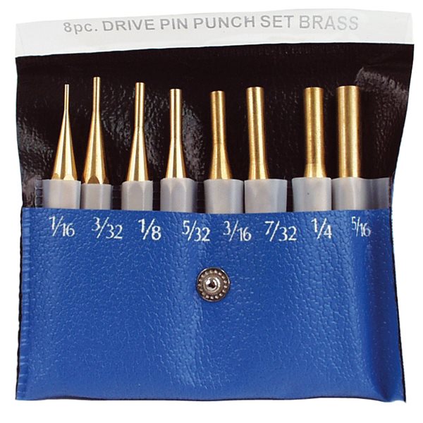 4 OAL 8 Pack SPI 1/8 Brass & Steel Pin Punch 