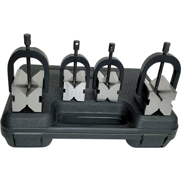 PRECISION V-BLOCK SET 1-3/8 x 1-1/2 x 1-3/4 WITH 2 BLOCKS & 2 CLAMPS 