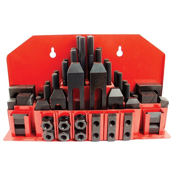 52 PC Clamping Kit 5/8" T-Slot Stub End Clamp Flange Coupling Step Block 