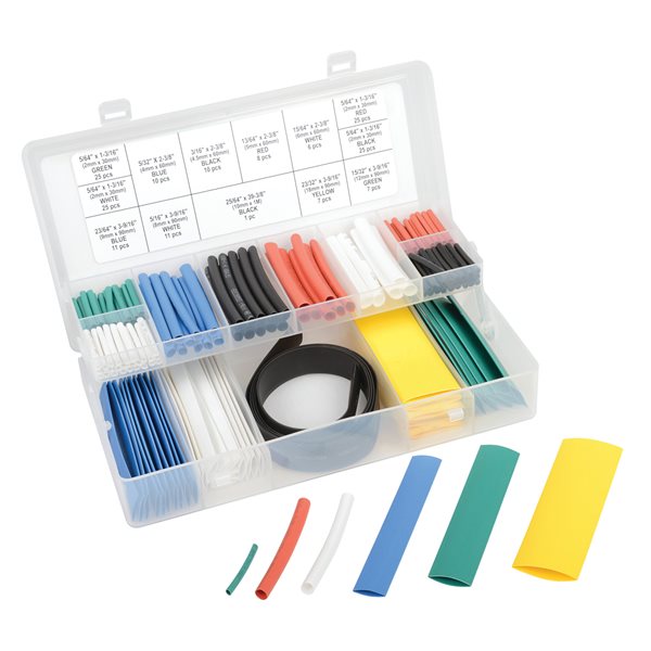 171pc Coloured Heatshrink Pack Mixed Colour and Size 
