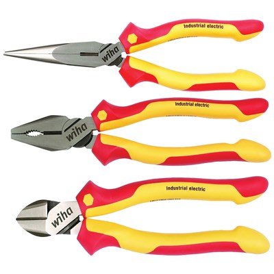 WIHA 3PC 8IN INSULATED PLIERS CUTTER SET